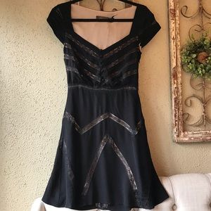 Free People Lace Little Black Dress Sz 0